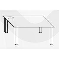 GO!PACK - NEVADA Biurko 0042 | Noga 6x6 cm | w opcji Przepust po lewej stronie