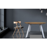 ORTUS - ROMANO Jesion Stół okrągły 130-210x78 | Krawędź ścięta | Grubość blatu 4 cm