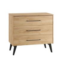 PINIO - RETRO Komoda 3-szufladowa | Dąb