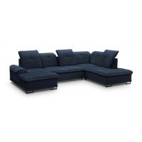 Mars Meble - BOSS U DARK BLUE Narożnik z funkcją i dwoma pojemnikami PROMOCJA