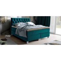 PMW - GALI Łóżko kontynentalne z pojemnikiem | 140x200 | Wysokość zagłówka 120 cm | Materac Komfort | Topper HR