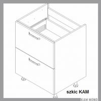 KAM - KAMMONO Szafka DSS.../2PŁ | MN 60-90 | Dolna do płyty grzewczej | 2 szuflady | Front nowoczesny P4
