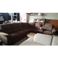 Bydgoskie Meble - MALACHIT Narożnik 3F-TRE-1SK-MOD.PROST. Z PÓŁKĄ-1RFman | Z funkcją spania | Z szufladą | Z półką komputerową | Z fotelem z manualną funkcją relaks | DOSTĘPNY OD RĘKI | SANTANA