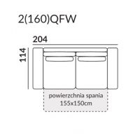 GALA COLLEZIONE - ARIA Sofa 2 osobowa z niepełnowymiarową funkcją spania 2(160)QFW
