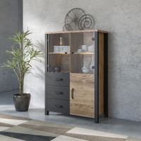 HELVETIA MEBLE WIERUSZÓW - OLIN Witryna 24ABJC44 | 3 drzwi 3 szuflady