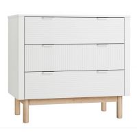 PINIO - MILOO Komoda 3-szufladowa | Biały