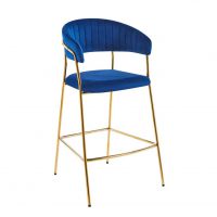 FURNITEX - H3-FX Hoker | Velvet | Niebieski | Nogi złote
