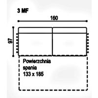 Sofalive - EBRO 3MF MODUŁOWA SOFA 3 BEZ BOKÓW Z FUNKCJĄ SPANIA