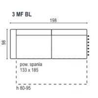 Sofalive - COCO SOFA 3MFBL - Z LEWYM BOKIEM I FUNKCJĄ SPANIA