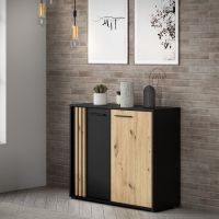 Forte - CARDIGAN Komoda CDGK221-M624 | Czarny/ Dąb Artisan