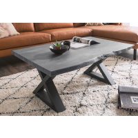 MC AKCENT - CARTAGENA Stolik 110x70x45 | Noga krzyżak antracyt mat | Akacja szary piaskowany | 58022XAG