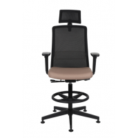 GROSPOL - COCO Fotel Obrotowy BS HD RB | Mechanizm Synchro Self SF2 | Podstawa Czarna | Podnóżek | Zagłówek