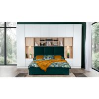 NEW ELEGANCE - NEW ELEGANCE SLEEP VARIA Zestaw | Baza 160 z stolikami | Szafa 45 szuflady | Szafa 45 wieszaki | Boki maskujące | Oświetlenie led