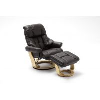 MC AKCENT - CALGARY Fotel Relax | Brąz | Stelaż Naturaly | 64023BN5