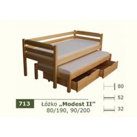 PANKAU - Łóżko parterowe Modest II bez materaca piankowego (spanie 90/200)