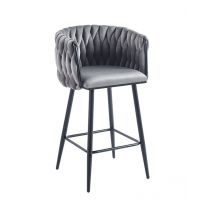 FURNITEX - H7-FX Hoker | Velvet | Szary | Stelaż czarny