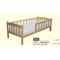 PANKAU - Łóżko parterowe Martusia z materacem piankowym (spanie 70/160)