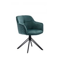 MC AKCENT - EMMA Krzesło | Nogi skośne | Obrót siedziska | Tkanina optyka welur Zielony | 62-101-70