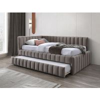 SIGNAL - ALFIE Velvet Łóżko 120x200 | Ciemny beż BLUVEL 40