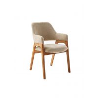 MC AKCENT - ALPENA Krzesło | Tkanina Piaskowa | Stelaż Dąb Dziki Olejowany | ALWAETSA