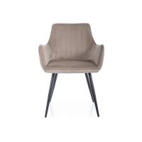 SIGNAL - APPLE Velvet Krzesło | Tkanina Bluvel 40 Ciemny beż | Stelaż Czarny mat