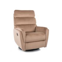 SIGNAL - ARGOS Velvet Fotel rozkładany z funkcją bujania | Tkanina Bluvel 28 Beż | z MR
