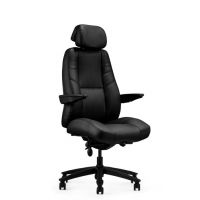 UNIQUE MEBLE - ATLAS FOTEL OBROTOWY ZM-2225H | EKO-SKÓRA CZARNA