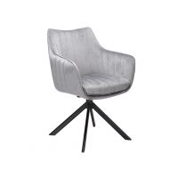SIGNAL - AZALIA Velvet Krzesło | Obrót siedziska | Tkanina Bluvel Szary 14 | Stelaż Czarny mat