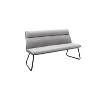 MC AKCENT - ADEN Ławka na płozie | Selaż czarny mat rurka | Tkanina szara / ciemnoszara | AB7S42GX