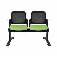 GROSPOL - ASPEN Ławka 2-osobowa BS / BT 2 Black / Grey | Oparcie Siatkowe / Tapicerowane