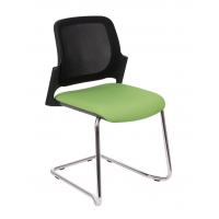 GROSPOL - ASPEN Krzesło Konferencyjne V BS Black / Chrome | Oparcie Siatkowe | Płoza