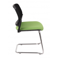 GROSPOL - ASPEN Krzesło Konferencyjne V BT Black / Chrome | Oparcie Tapicerowane | Płoza