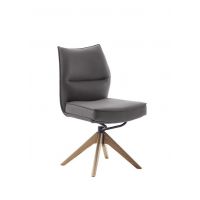 MC AKCENT - ASSENTO A Krzesło | Skóra cappuccino | Stelaż dąb lity lakier | Obrót siedziska | ASAS20CX | ASGE24HL