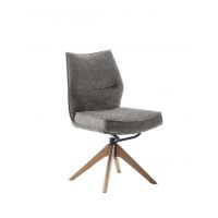MC AKCENT - ASSENTO A Krzesło | Tkanina antracyt | Stelaż dąb lity lakier | Obrót siedziska | ASAS62AN | ASGE24HL
