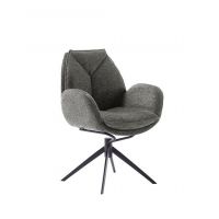 MC AKCENT - ASSENTO B Krzesło z podłokietnikiem | Tkanina antracyt | Stelaż lakier czarny mat | Obrót siedziska | ASBA62AN | ASGE14SM