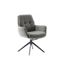 MC AKCENT - ASSENTO C Krzesło z podłokietnikami | Tkanian antracyt | Stelaż lakier czarny mat | Obrót siedziska | ASCA62AN | ASGE14SM