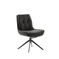 MC AKCENT - ASSENTO C Krzesło | Skóra antracyt | Stelaż lakier czarny mat | Obrót siedziska | ASCS20AN | ASGE14SM