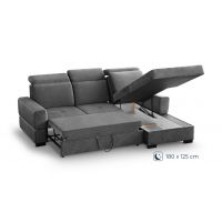 Mars Meble - AXEL MINI Narożnik z funkcją spania i pojemnikiem | LIGHT GREY – Voss 15 | PROMOCJA