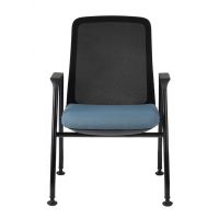 GROSPOL - AXEL Krzesło Konferencyjne 4L Black / White | na Stopkach