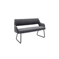 MC AKCENT - BANGOR Ławka na płozie | Metal lakier czarny mat | Tkanina antracyt | BB1723AN