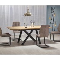 HALMAR - Stół Capital 160-200x90 dąb złoty / czarny | DOSTĘPNE OD RĘKI