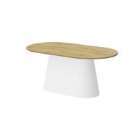 HUBERTUS - CAPITOLO LAMI Stół 160-208x89 | Blat Dąb Słoneczny | Noga Biały mat