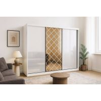 ARKOS - CARO Szafa | 250 cm | Biały połysk