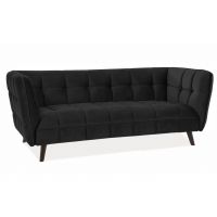 SIGNAL - CASTELLO 3 Velvet Sofa | Tkanina | Czarny Bluvel 19 | Nogi wenge | z PL
