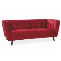 SIGNAL - CASTELLO 3 Velvet Sofa | Tkanina | Bordowy Bluvel 59 | Nogi wenge | z PL