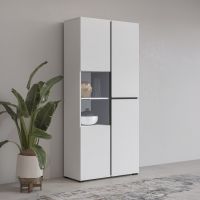 HELVETIA MEBLE WIERUSZÓW - CROSS Witryna 249WMY12 | biały / biały-czarny