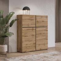 HELVETIA MEBLE WIERUSZÓW - CROSS Komoda Wysoka 24N6MY76 | Dąb wotan / dab wotan-czarny