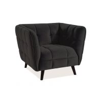 SIGNAL - CASTELLO 1 Velvet Fotel | Tkanina | Czarny Bluvel 19 | Nogi wenge | z PL