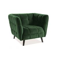 SIGNAL - CASTELLO 1 Velvet Fotel | Tkanina | Zielony Bluvel 78 | Nogi wenge | z PL