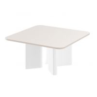 HUBERTUS - DIVERSO Ława 80x80x50 | Kaszmir mat | Biały połysk